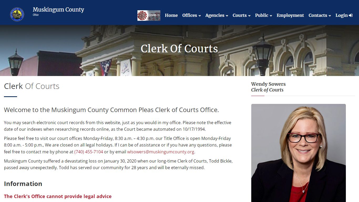 Muskingum County Clerk Of Courts - Common Pleas Court